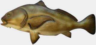 Black Drum Fish Mount 26 Replica Wood Carving Sculpture Wall Chainsaw 