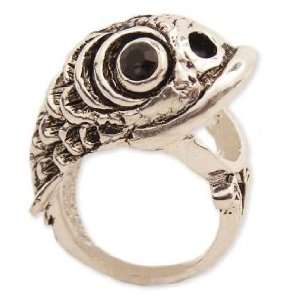 Beautiful ZAD Trout Fish with Mouth Open Wrap Around Fashion Ring 