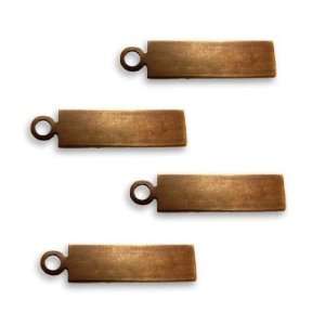 Vintaj Natural Brass Rustic Altered Blank Thin Rectangle Pendants 21mm 