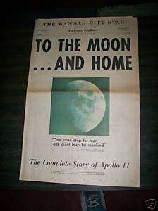 KC STAR JUL 26, 1969 Commemorative Newspaper Apollo 11  