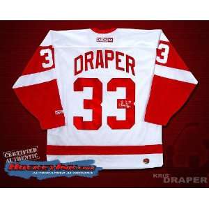  Kris Draper Red Wings White CCM Replica Jersey   NHL 