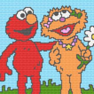 Elmo And Zoe Afghan Blanket Baby Graph Crochet Pattern  