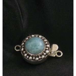   LARIMAR STERLING CLASP ROUND 12mm DOT DESIGN 