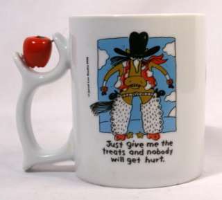   Lee Studio Horse Cowboy Treats Spinning Apple Coffee Cup Mug  