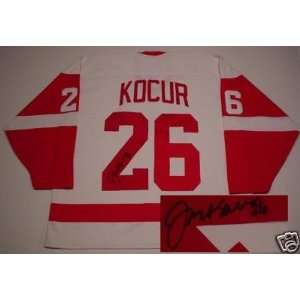 Joe Kocur Signed Detroit Red Wings Jersey Proof White