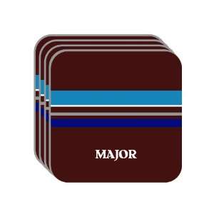 Personal Name Gift   MAJOR Set of 4 Mini Mousepad Coasters (blue 