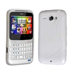  Brand New HTC ChaCha White S Line Silicone Gel Wave Case 