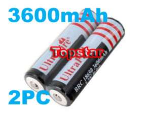 2PCS UltraFire BRC 18650 Rechargeable Battery 3600mAh  