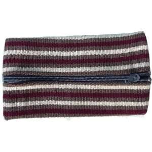 CLEARANCE ITEM   Hand woven Penchil Holder   Andean Burgundy Pattern 