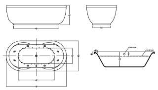 36x71 dual whirlpool air system aquatica series white jetted bathtub 8 