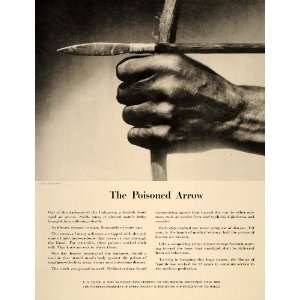   Ad E. R. Squibb Poisoned Arrow Infection Medical   Original Print Ad