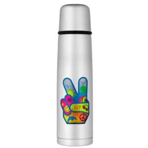   Bottle Peace Sign Hand Symbol Dolphin Smiley Face 