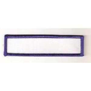  Blank Embroidered Patch 4x1 White Background Royal Blue 