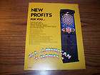 1984 IDEA ALL AMERICAN DARTS ARCADE GAME FLYER BROCHURE