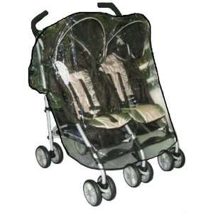  Sashas Rain and Wind Cover for Twin Side by Side Stroller 