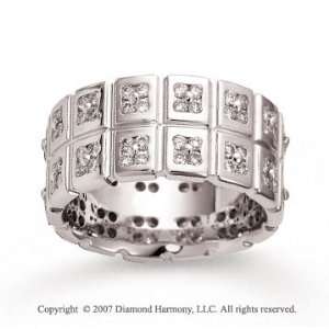   14k White Gold Stunning 10mm 1.80 Carat Diamond Wedding Band Jewelry