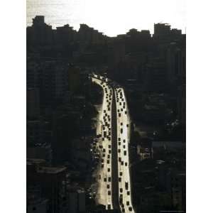  Traffic and Bay of Jounieh, Near Beirut, Lebanon, Middle East 