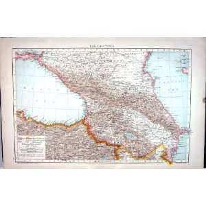  Antique Map C1893 Caucasus Trebizond Erivan Baku Stavropol 