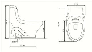 Ariel Platinum TB133M Contemporary European Toilet  