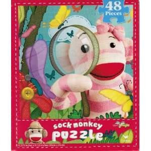  Sock Jungle Sock Monkey Butterfly Hunt 48 Piece Jigsaw 