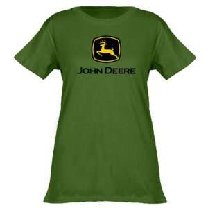  John Deere 2000 Trademark Ladies Green T shirt 
