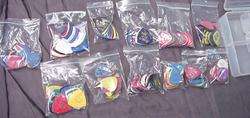 BULK LOT DISPLAY CASE + 345 ASSORTED GAUGE GUITAR PICKS  