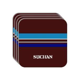 Personal Name Gift   SUCHAN Set of 4 Mini Mousepad Coasters (blue 