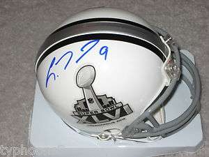 LAWRENCE TYNES (Giants) signed Super Bowl XLVI mini helmet w/COA 