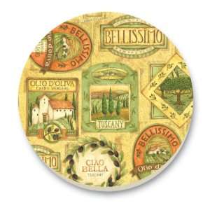  CounterArt Tuscan Tapestry Round Stone Trivet, 6 Inch 