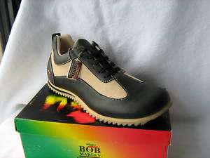 Bob Marley Shoes Caymans Black & Tan Smooth Leather  