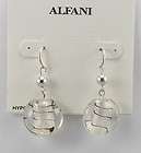 22 Retail New Alfani Silver Tone / Zebra Bead Dangle Drop Earrings 