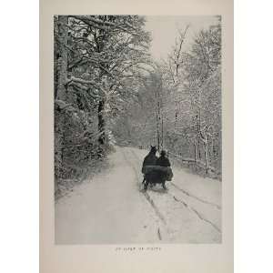  1902 Print Winter Landscape Snow Sleigh R. W. Pierce 