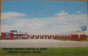 1940 Linen Postcard Grand Prairie Motel/Cafe Texas, TX  