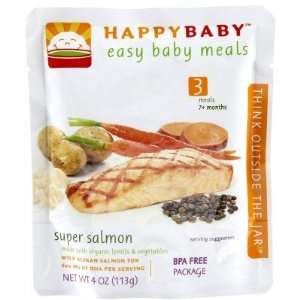  Happy Baby  Super Salmon, Stage 3 Meals, (7+ Months), 4oz 