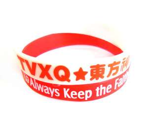 TVXQ DBSK TOHOSHINKI Fans Wrist Band Bracelet White+Red always keep 