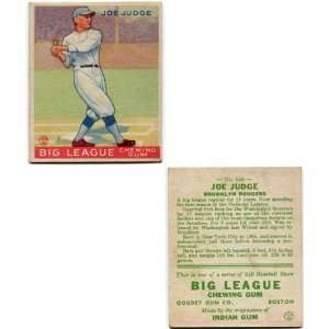 Joe Judge 1933 Goudey Card