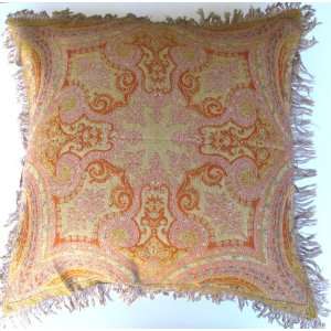  Reversible Merino Wool Kalam Paisley Pillow Cushion Red 