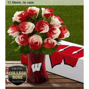 The FTD University Of Wisconsin Badgers Rose Flower Bouquet   12 Stems 