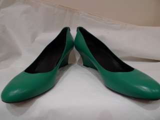 GUCCI TURQUOISE GREEN WEDGES GG LOGO ITALY SIZE 40/10  