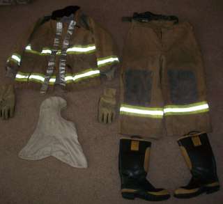   like new and complete set of turnouts including jacket pants boots