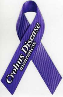 Crohns Disease Awareness Ribbon Magnet. These realistic ribbon magnets 