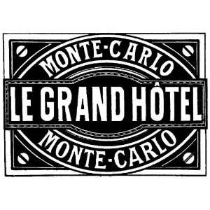  Tim Holtz Wood Mounted Red Rubber Stamp Le Grand Hotel 