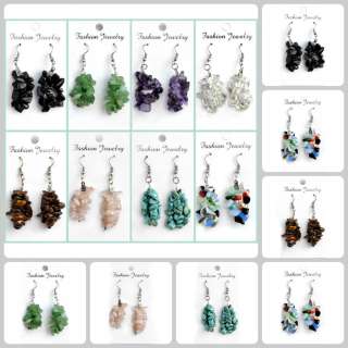 FREE wholesale lots mixed Turquoise gemstone silver p dangle earring 