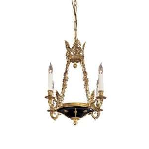   N850204 Vintage 4 Light Chandeliers in Dore Gold W/ Black Accents