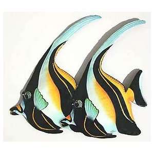 Moorish Idols Tropical Fish Wall Art   Painted Metal Fish 