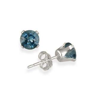 925 Silver 4ct London Blue Topaz & Diamond Necklace & Earrings Set 