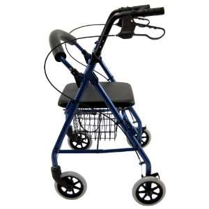 Karman Healthcare R 4100 BL Aluminum Rollator with Low Seat, Blue, 6 