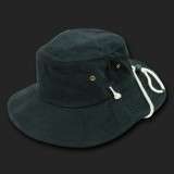SAFARI BUCKET BOONIE AUSSIE black MILITARY HAT Lg XL  