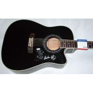 Trick Pony Autographed Signed 12 String Guitar & Proof PSA