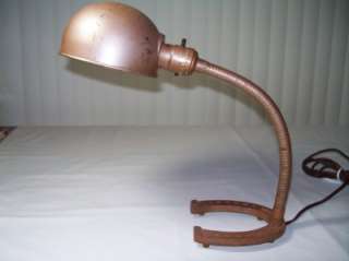 Vintage Rex Cast Iron Desk Lamp Horseshoe Base 1930 40s 100% Original